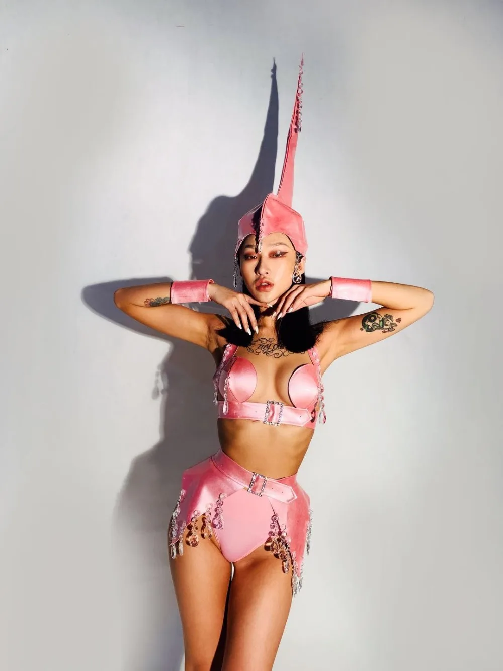 Комплект бикини женский из 6 предметов пикантный комплект для бара и клуба Одежда