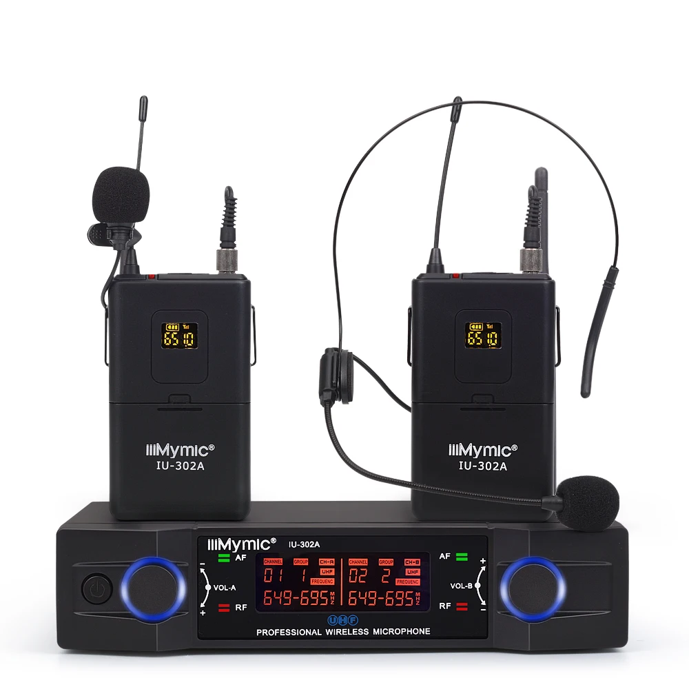 IU 302A Professional UHF 600 700 МГц двухканальный (одночастотный) 2 корпуса + лацкана гарнитуры