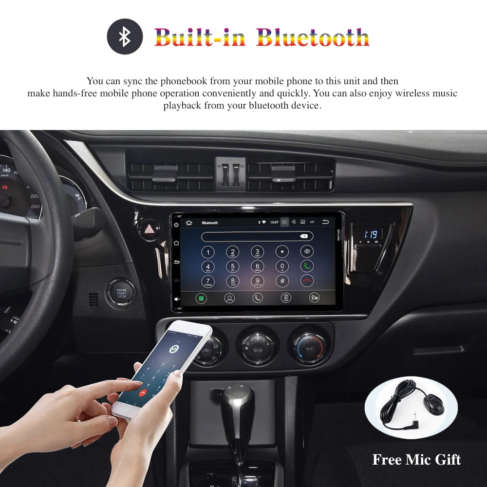Android 9,0 Автомагнитола 2 Din gps Navi для Toyota Corolla Auris Fortuner Auris innova PX6 DSP ips 4 Гб+ 64 ГБ RDS wifi BT