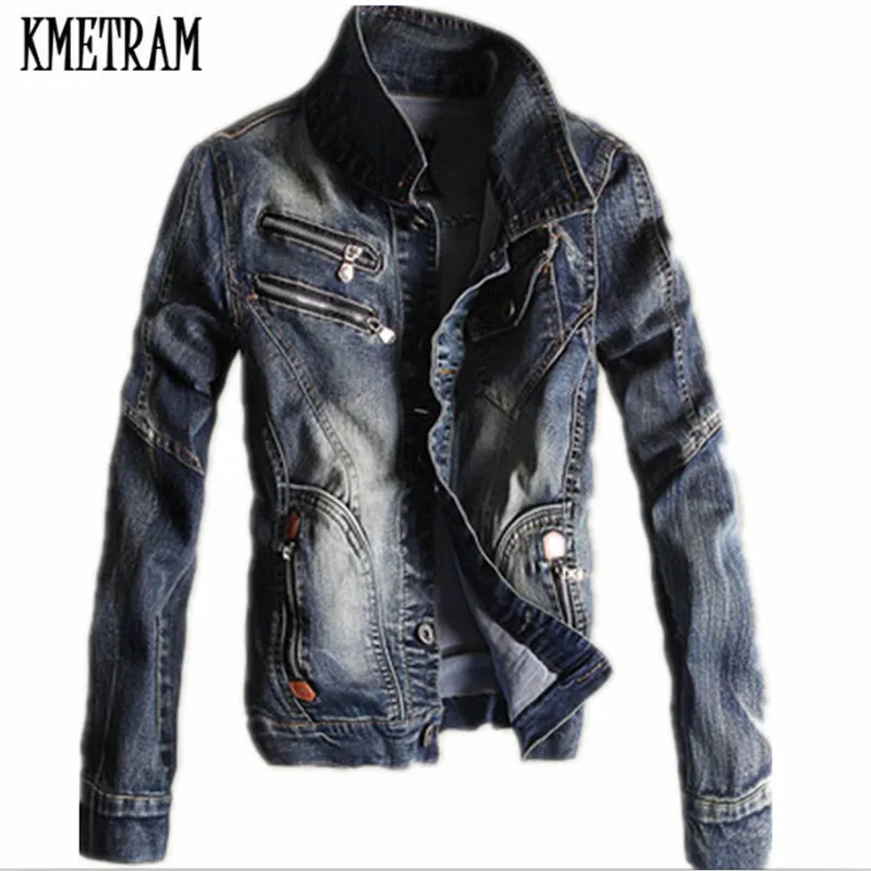 KMETRAM 2020 весна и осень Мужская джинсовая куртка большого размера Корейская тонкая