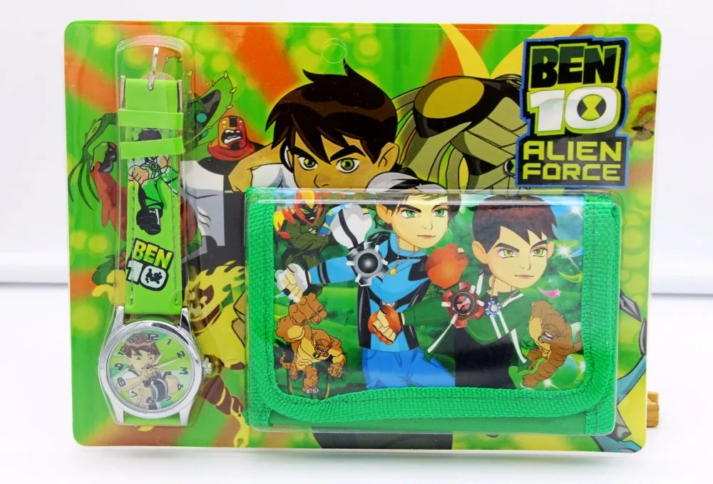 BEN 10 Детские наборы часы и кошелек наручные кварцевые Рождественский подарок детям мультфильм часы студентов часы