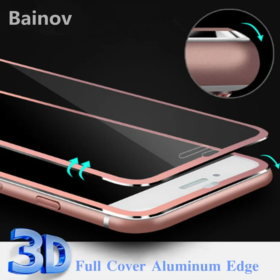3D полное покрытие Защитное стекло для iphone 6 S 7 8 плюс закаленное алюминиевый сплав