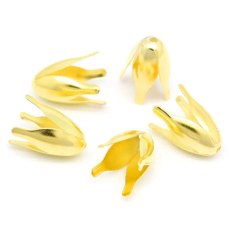 free shipping!!! 200pcs End Bead Caps Quatrefoil Gold Plated 13mmx8mm | Jewelry Findings &amp Components