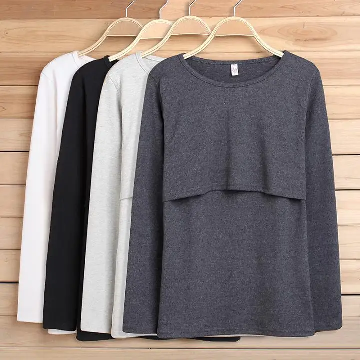 Весенняя одежда для беременных топы кормления грудью из чистого хлопка Одежда с