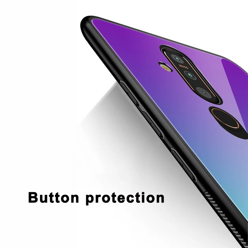 Чехол для Nokia X71 wolf lady Жесткий из закаленного стекла в силиконовой оправе X 71 2019 6 39