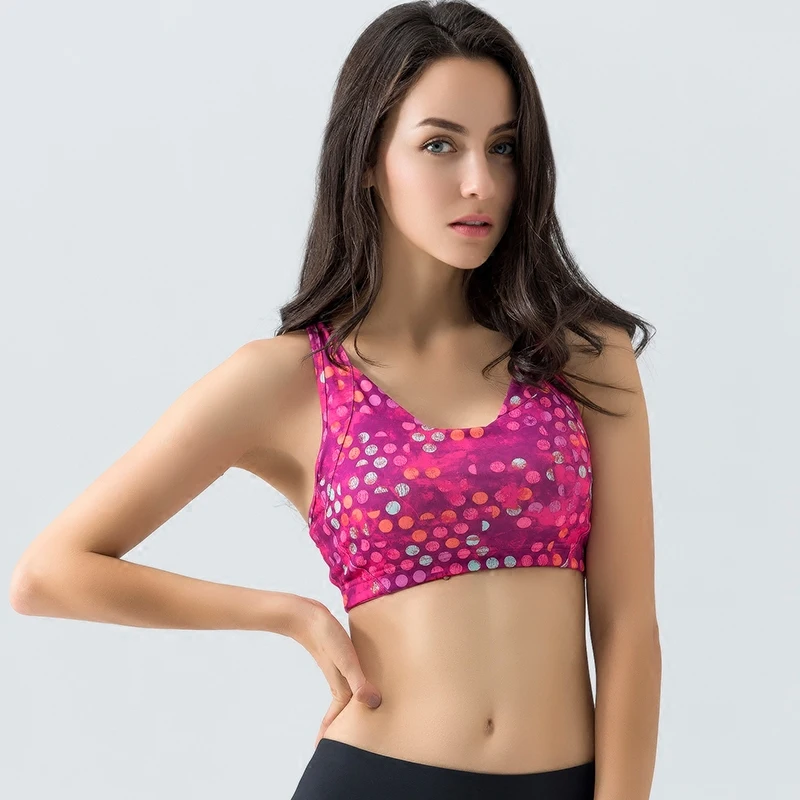 Высокая поддержка спортивный бюстгальтер для женщин бега перекрещивающийся на
