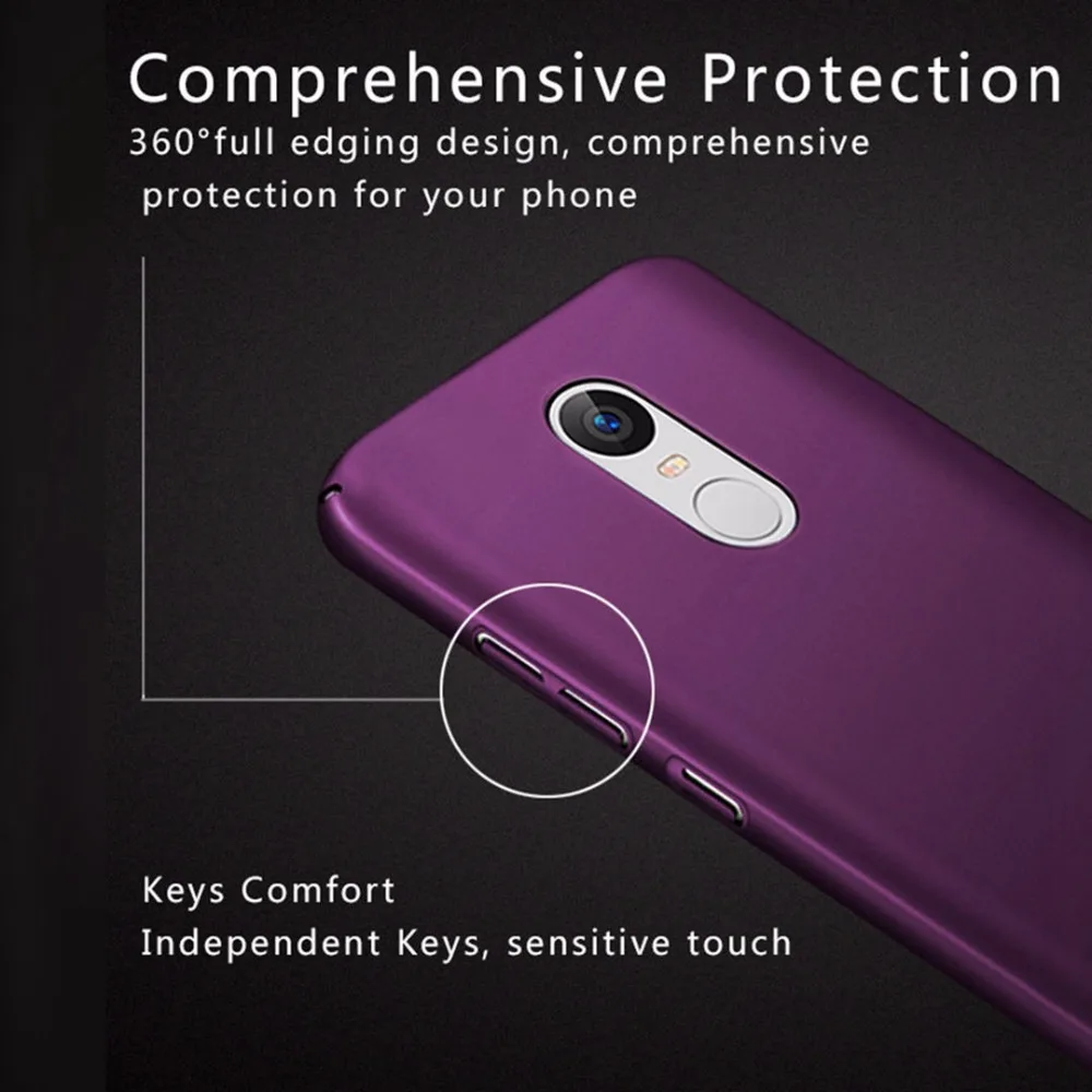 Luxury Frosted Hard Case For Xiaomi Redmi Note 3 4 4X 5A Pro Prime Cover Global Phone Bag Cases | Мобильные телефоны и