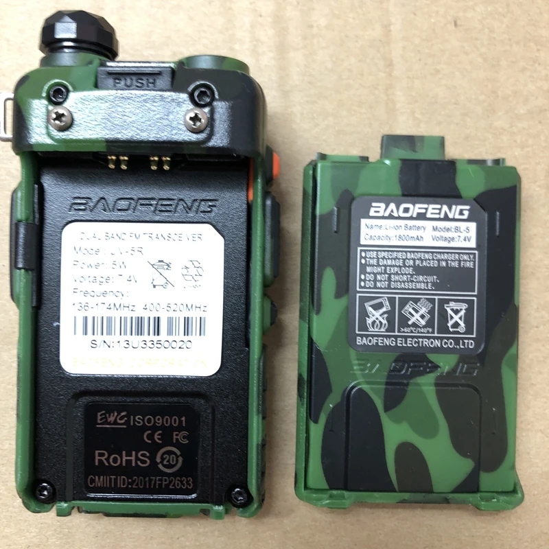 UV-5R батарея 3800 мАч/1800 мА/ч черный цвет Камо baofeng UV5R 5RE заменить батарею аксессуары |