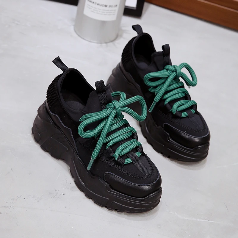 

ADBOOV New Platform Sneakers Women Thick Sole Running Shoes Height Increasing 8 CM Chunky Shoes Woman Chaussures Femme