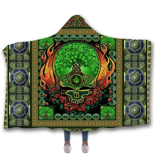 SOFTBATFY Chakras Life Tree с капюшоном Одеяло флисовый плед Прямая поставка - Цвет: 18