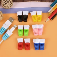 wholesale 100pcs cute mixed color spiral cable protector management for iphone cable holder organizer cord free shipping
