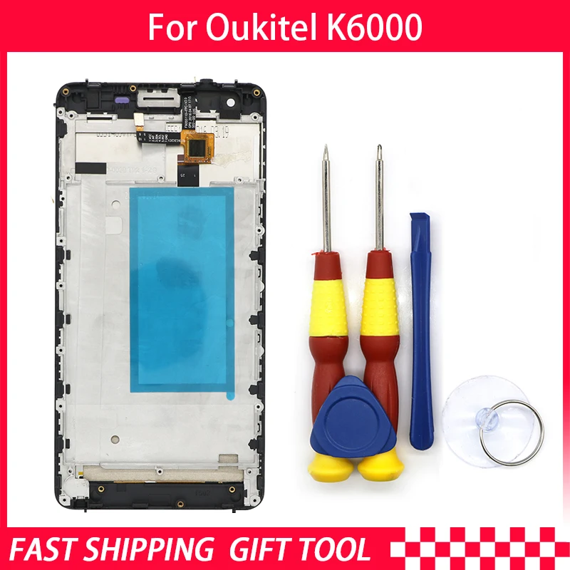 Новый Оригинальный сенсорный ЖК дисплей для Oukitel K6000 дигитайзер в сборе с рамкой