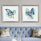 Рукоделие, вышивка крестиком, набор для полной вышивки, синяя бабочка, цветок сливы, Напечатанный узор, вышивка крестиком, свадебный подарок