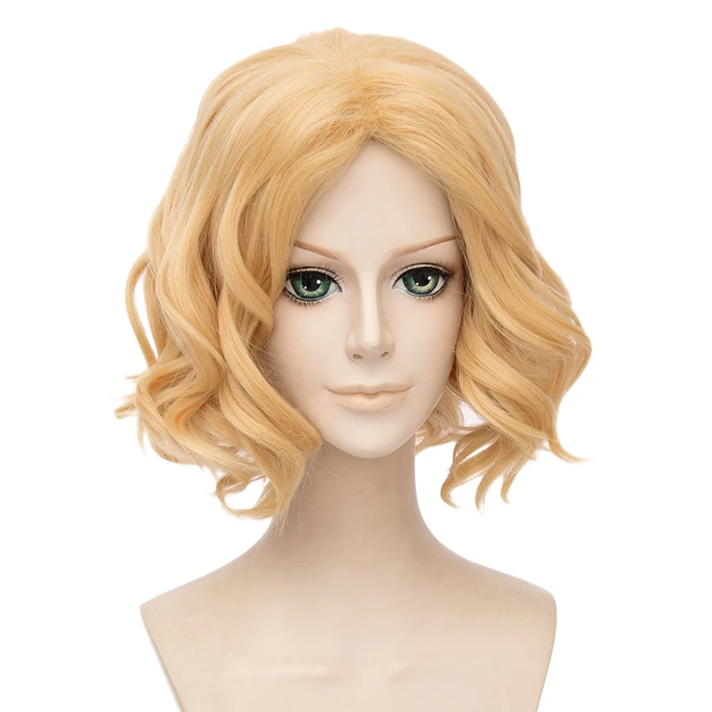 Парик для косплея сабо из аниме One Piece 30 см золотистые вьющиеся синтетические