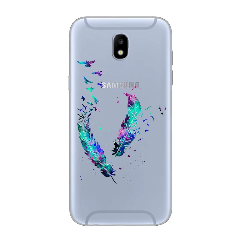 ciciber Cover For Samsung Galaxy J 8 7 6 5 4 3 2 1 Europe Pro Core Prime 2016 2017 2018 Phone Cases Soft TPU Fashion Feather |
