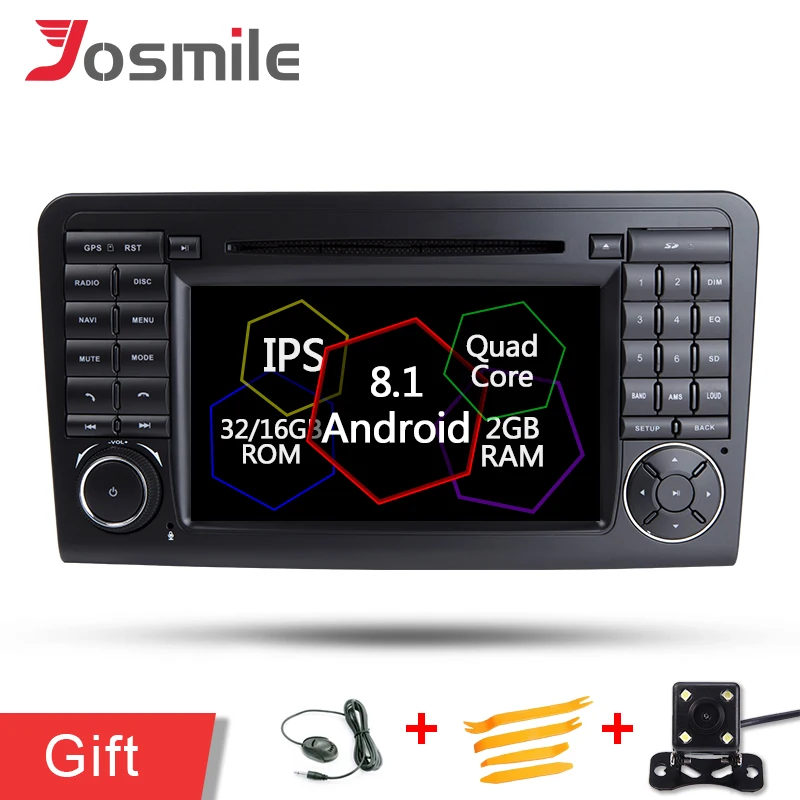 Android 8 1 WiFi gps Navi 4 ядра Мультимедиа Радио dvd плеер автомобиля для Mercedes Benz ML класс W164