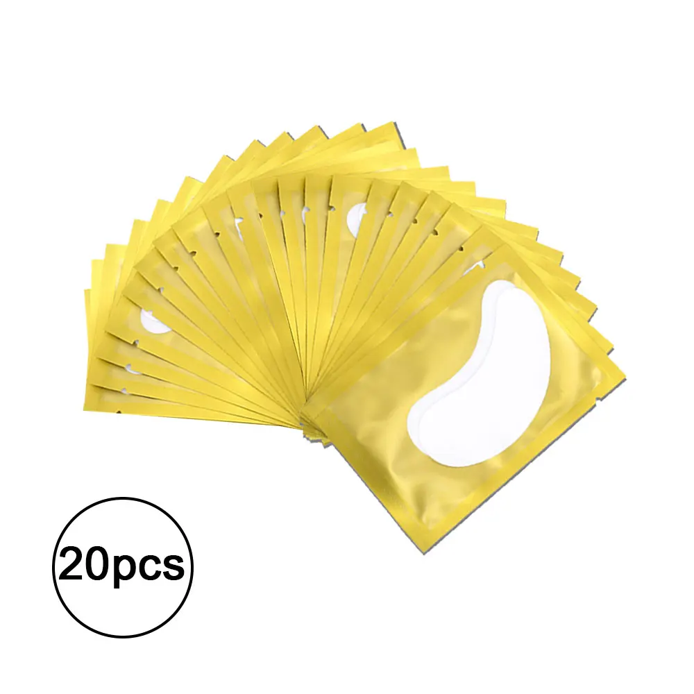 Gold 20pcs 10/20/50 пар Пластыри для наращивания ресниц кругов под глазами колодки Бумага патчи привитые глаз советы Стикеры обертывания инструменты для макияжа - Длина: Gold 20pcs