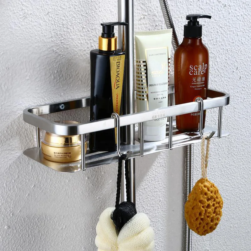 

Denos 304 stainless steel Towel rack bathroom two-tiered corner frame Shower single-layer corner frame Double shelf