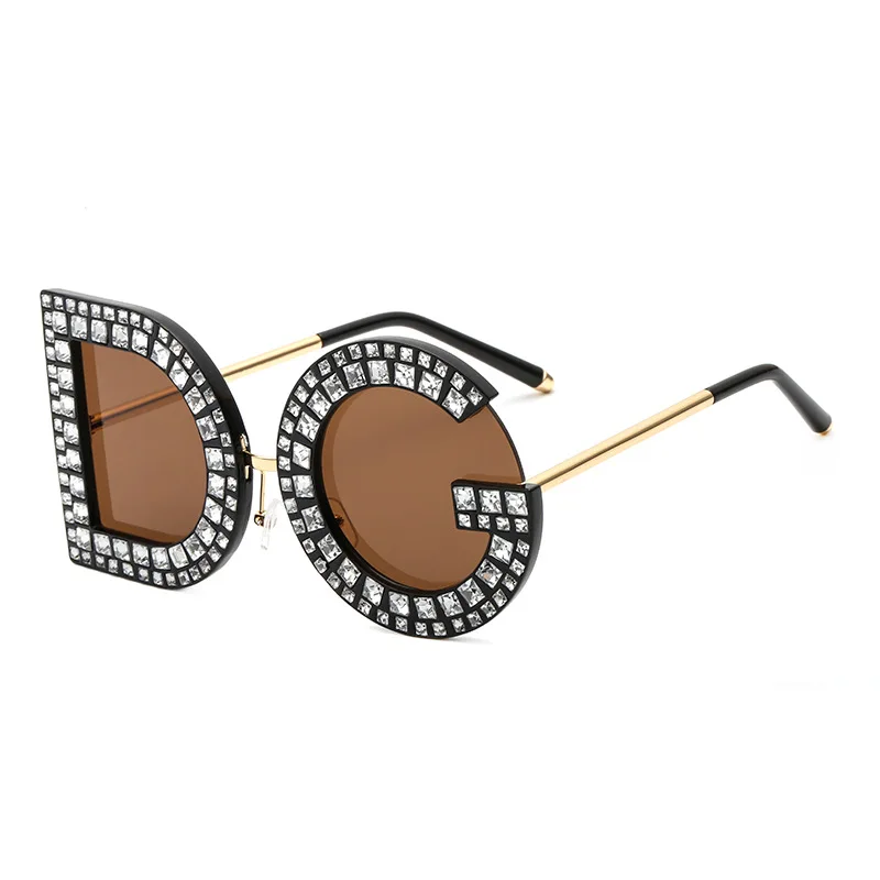 Benesse 2018 негабаритных DiamondSunglasses для женщин мужчин кристалл Роскошные брендовая