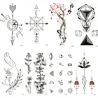 Тату-наклейка с компасом для мужчин и женщин, Милая Черная водостойкая тату-Наклейка С Рисунком Тигра и красной сливы, боди-арт на руку