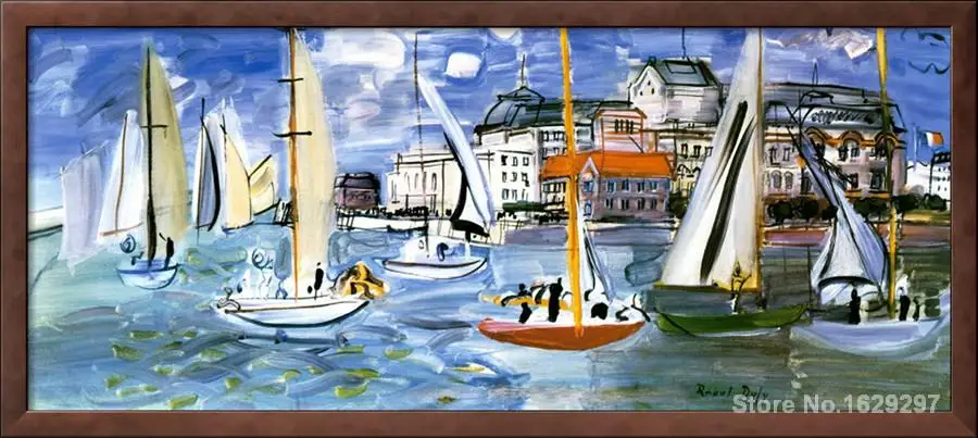 Современная картина абстрактная Regates Dans le Port de Trouville от rahoul Dufy холст высокое
