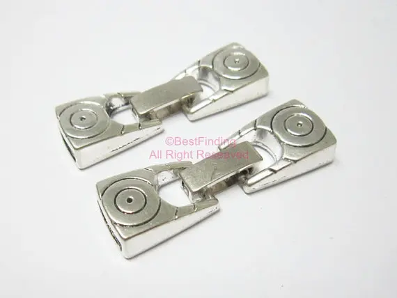

10x2mm Flat leather clip clasp 10mm Circle lace flat leather clasps FH02