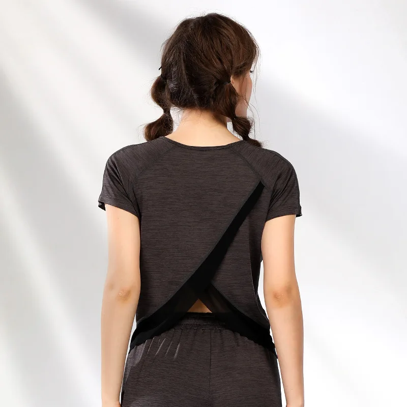 New Mesh Anti-Sweat Yoga T Shirt Summer 2019 Sportswear Loose Quick Dry Running Fitness Gym Sport Shirts Tracksuit for Women | Спорт и