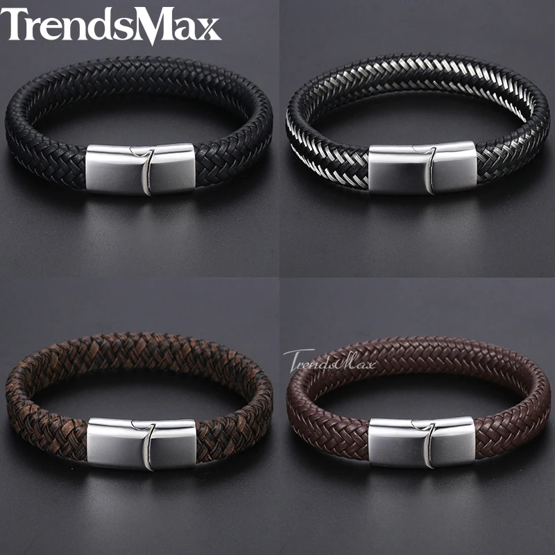 Женский Мужской плетеный кожаный браслет мужской в подарок ювелирный из