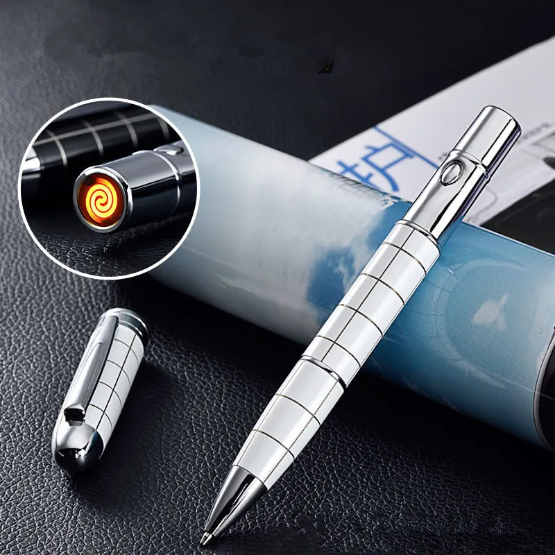 USB легче с ручкой Перезаряжаемые электронные зажигалки для курения сигарет