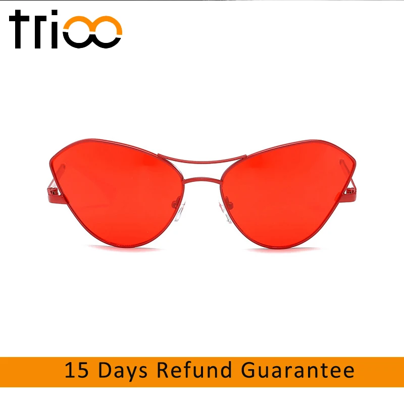 

TRIOO Red Cat Eye Sunglasses For Women Fashion Brand Shades Oculos de sol Female Designer Sun Glasses for Women Cateye New