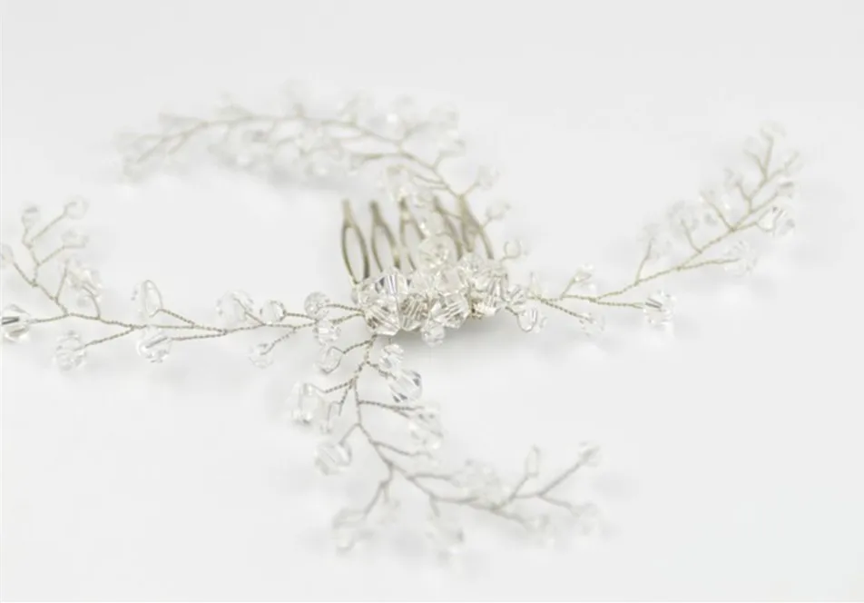 Расческа для волос с кристаллами, свадебные украшения, ободки с прозрачными цветами, новая тиара для невесты.