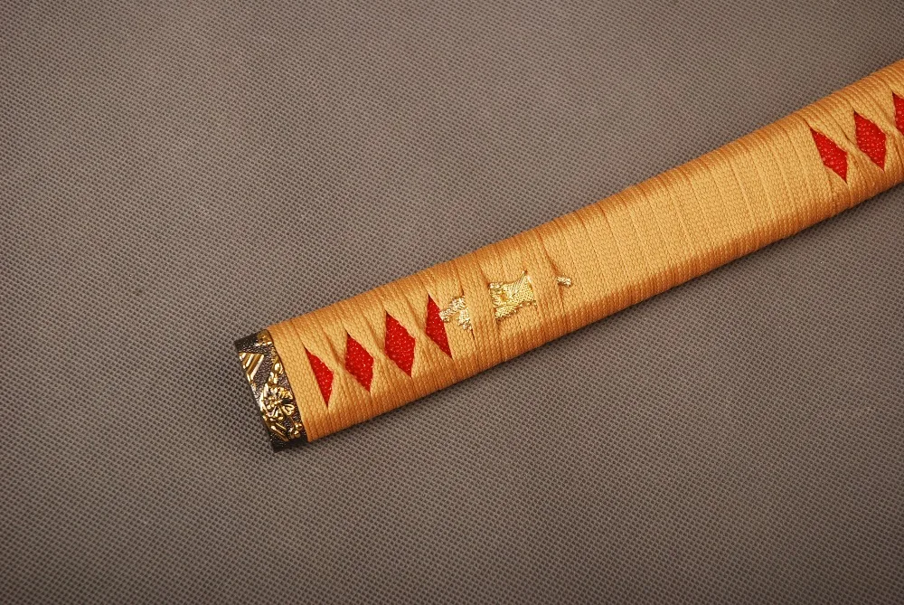 Тонкий меч Tsuka с прилегающей ручкой для японского самурайского Катана оранжевый