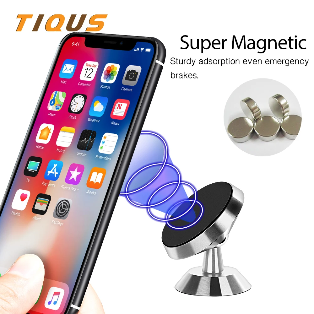 TIQUS Автомобильный держатель для телефона для iPhone samsung, магнитный держатель на вентиляционное отверстие, универсальный магнитный автомобильный держатель для телефона для huawei Xiaomi