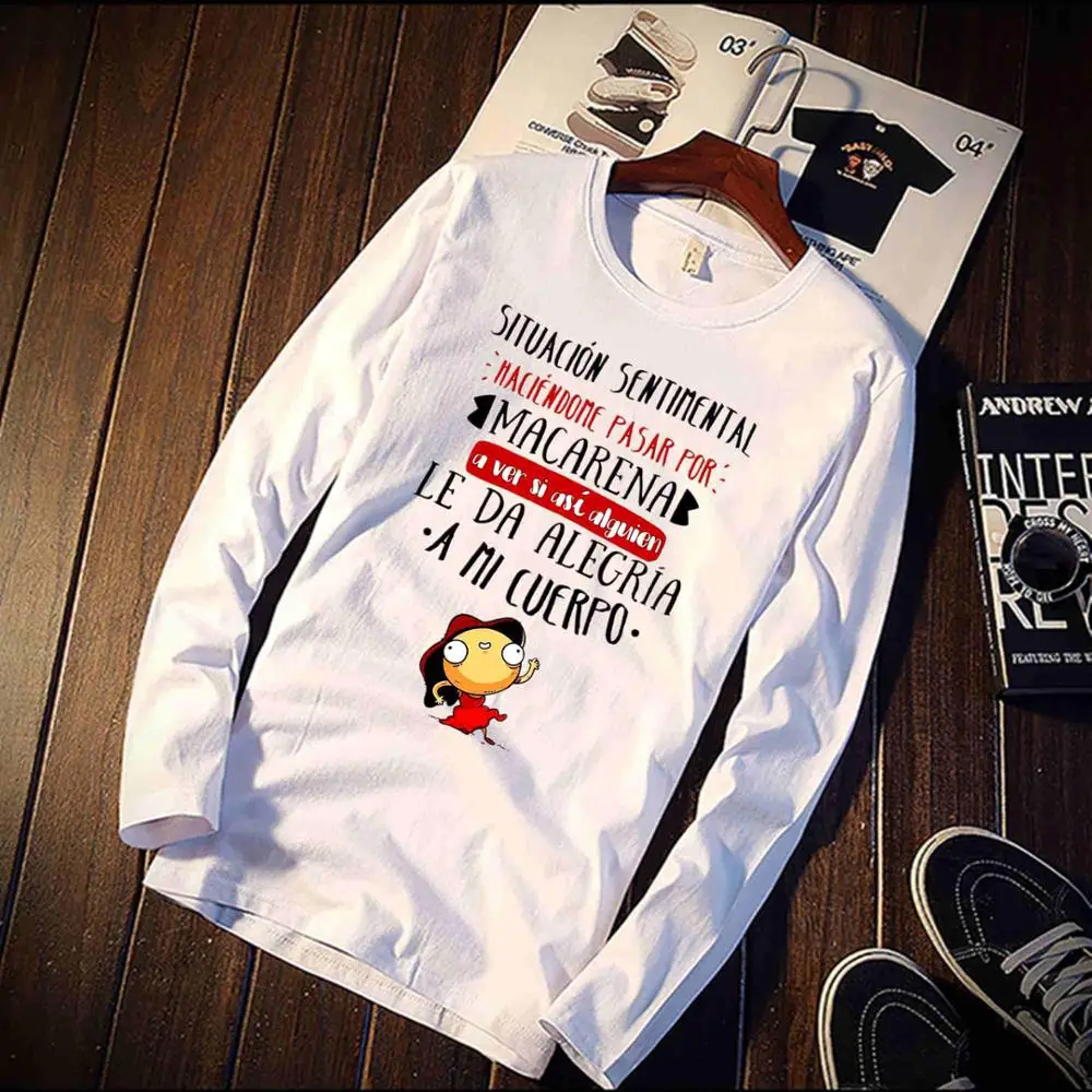 Новинка, футболка с длинным рукавом, унисекс, Mr Wonderful, мультяшный дизайн, хлопок, топ, футболка, повседневная, с круглым вырезом, уличная одежда - Цвет: 13