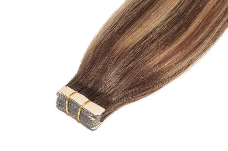 Rechoo волосы для наращивания на ленте Nordic Цвет Remy человеческие волосы P16/22 T4/27/P4 Цвет 50 г/шт. прямые бразильские пряди волос на ленте
