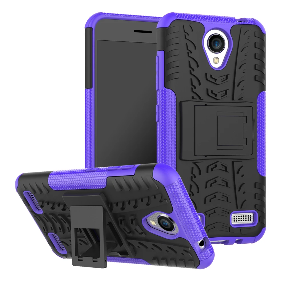 BrankBass 5.0inch For ZTE Blade A520 Case Silicone Dual Armor Back Cover with Stand Holder Hard | Мобильные телефоны и