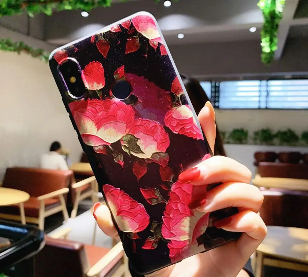 Чехол для Xiaomi Mi 8 lite силиконовый 3D рельефный роскошный мягкий чехол телефона из