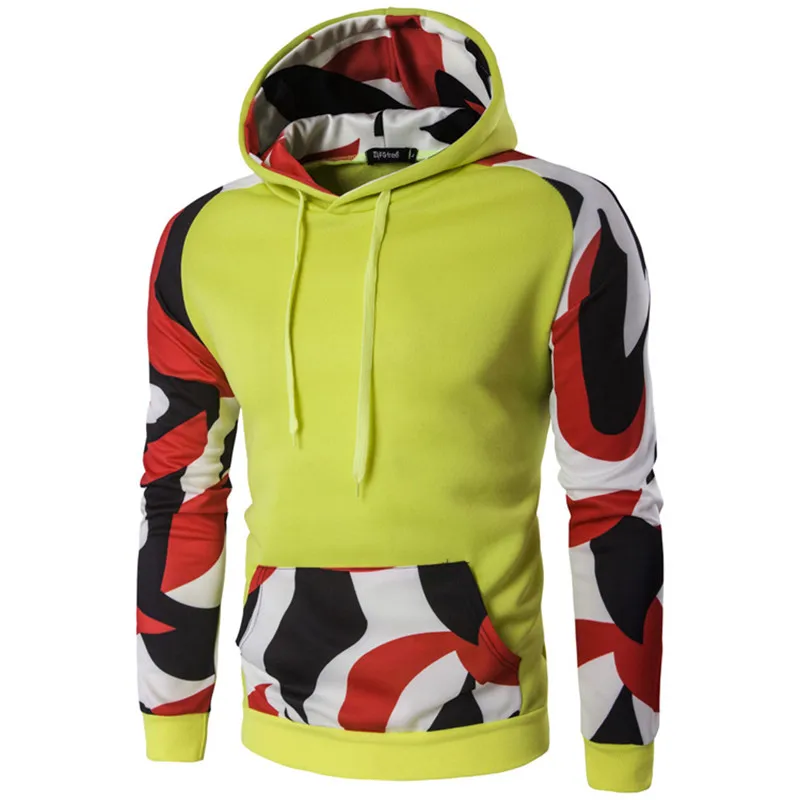 Brand 2019 Hoodie Zipper Yellow Sweatshirt Men Fashion Tracksuit Men's Clothing Hoody Big Size M-2XL Warm Shirt HD33 | Мужская