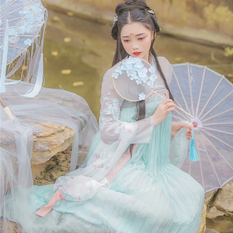 Женское новое платье Hanfu сказочный национальный костюм принцессы Летнее Длинное