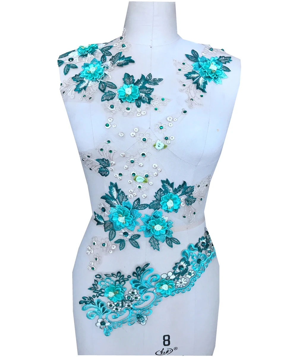 

3D Трехмерная Кружевная аппликация с цветочным рисунком с отделкой заплатками для платья 4 шт./компл.