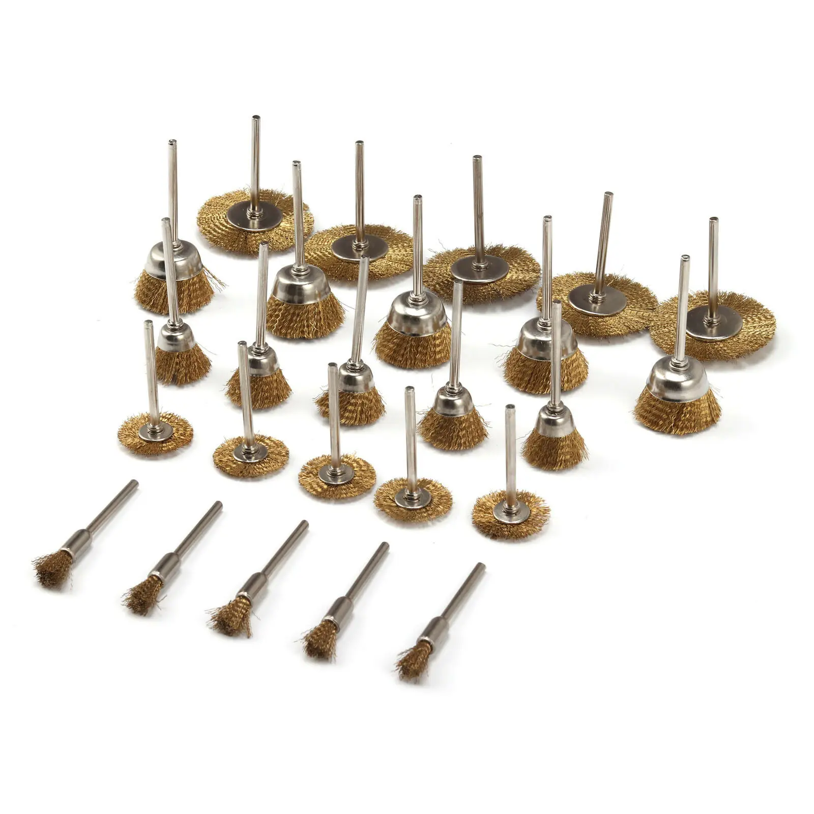25 шт./компл. латунь круговая из стальной проволоки щетка для полировки комплект
