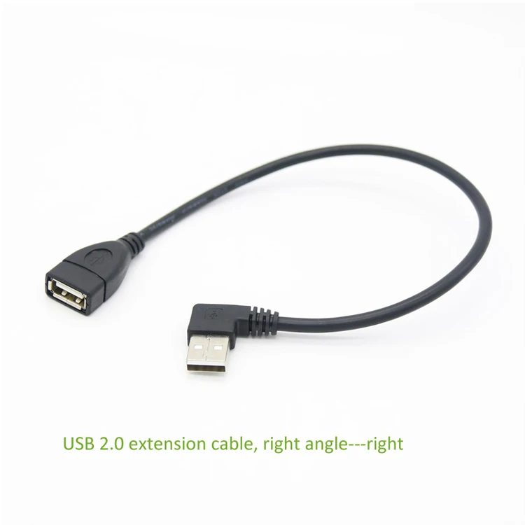 Ult-лучший USB 2,0 3,0 Удлинительный кабель под прямым углом 90 градусов для мужчин и женщин Супер Скоростной USB кабель для синхронизации данных и зарядки - Цвет: Black usb 2.0