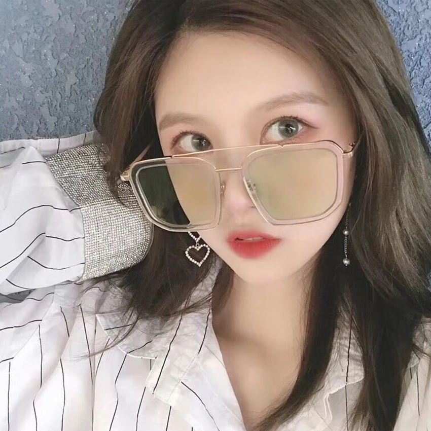 Солнцезащитные очки в квадратной оправе в стиле ретро для женщин Роскошные брендовые оригинальные дизайнерские металлические прозрачные Солнцезащитные очки женские гафы Oculos De Sol UV400