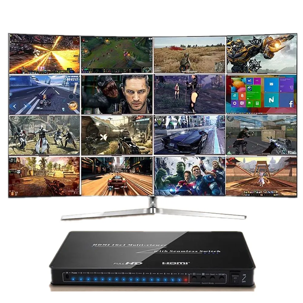 HDMI мультиэкранный сплиттер 16 в 1 out 16X1 DNF 32 открытый подземелье движущийся кирпич