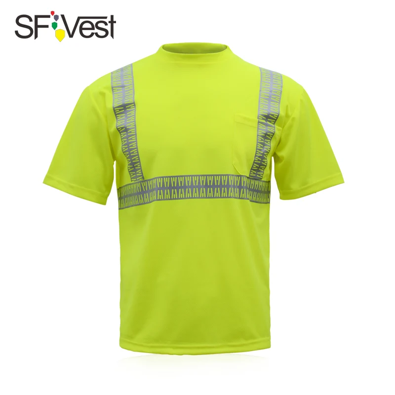 Футболка Hi Viz SAFETY оранжевая Светоотражающая футболка с коротким рукавом летняя
