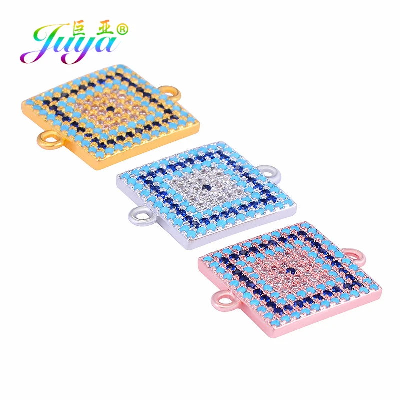 Juya DIY Красочные Кристаллы Классические Ювелирные компоненты греческий сглаза талисманы Разъем аксессуары для женщин мужчин Изготовление ювелирных изделий