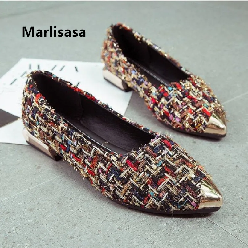 

Женская модная обувь с острым носком Marlisasa, повседневная бежевая Удобная офисная обувь, женские туфли F3707