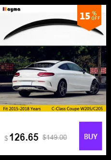 C63 Стиль углеродное волокно задний багажник спойлер для Benz C class C180 C250 W205 2 купе- год C205 автомобиль спойлер заднего крыла