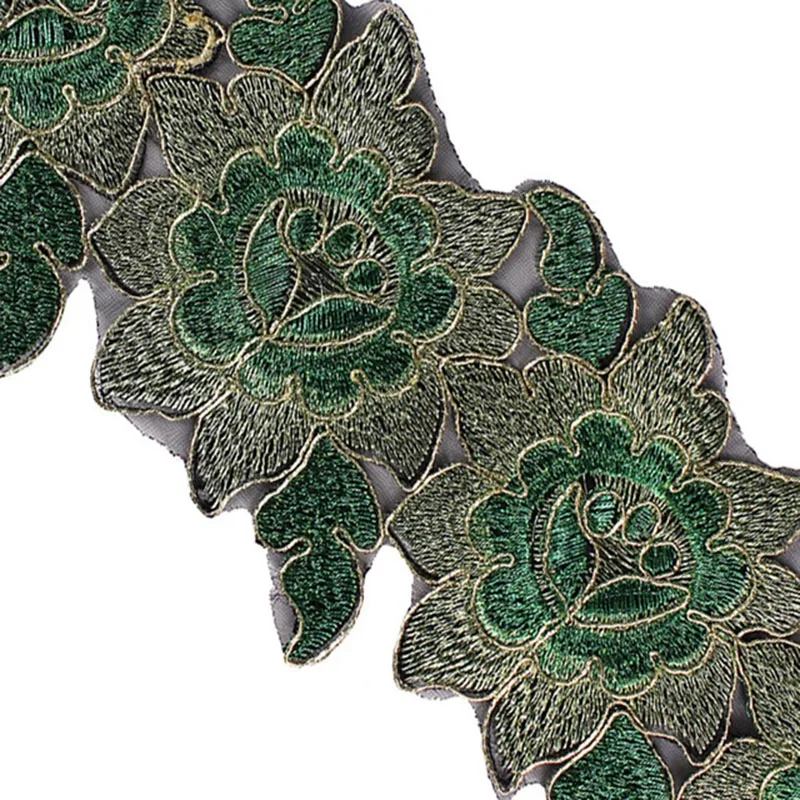 2 ярдов Фиолетовый цветок дизайн аппликация Африканский шнур облицовка гипюра