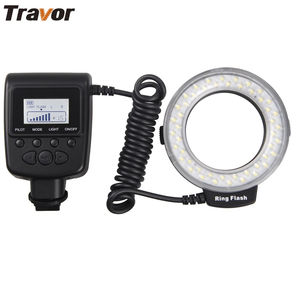 Travor Macro 48 шт. светодиодная кольцевая вспышка RF550D для камер Canon Nikon Panasonic Pentax Olympus